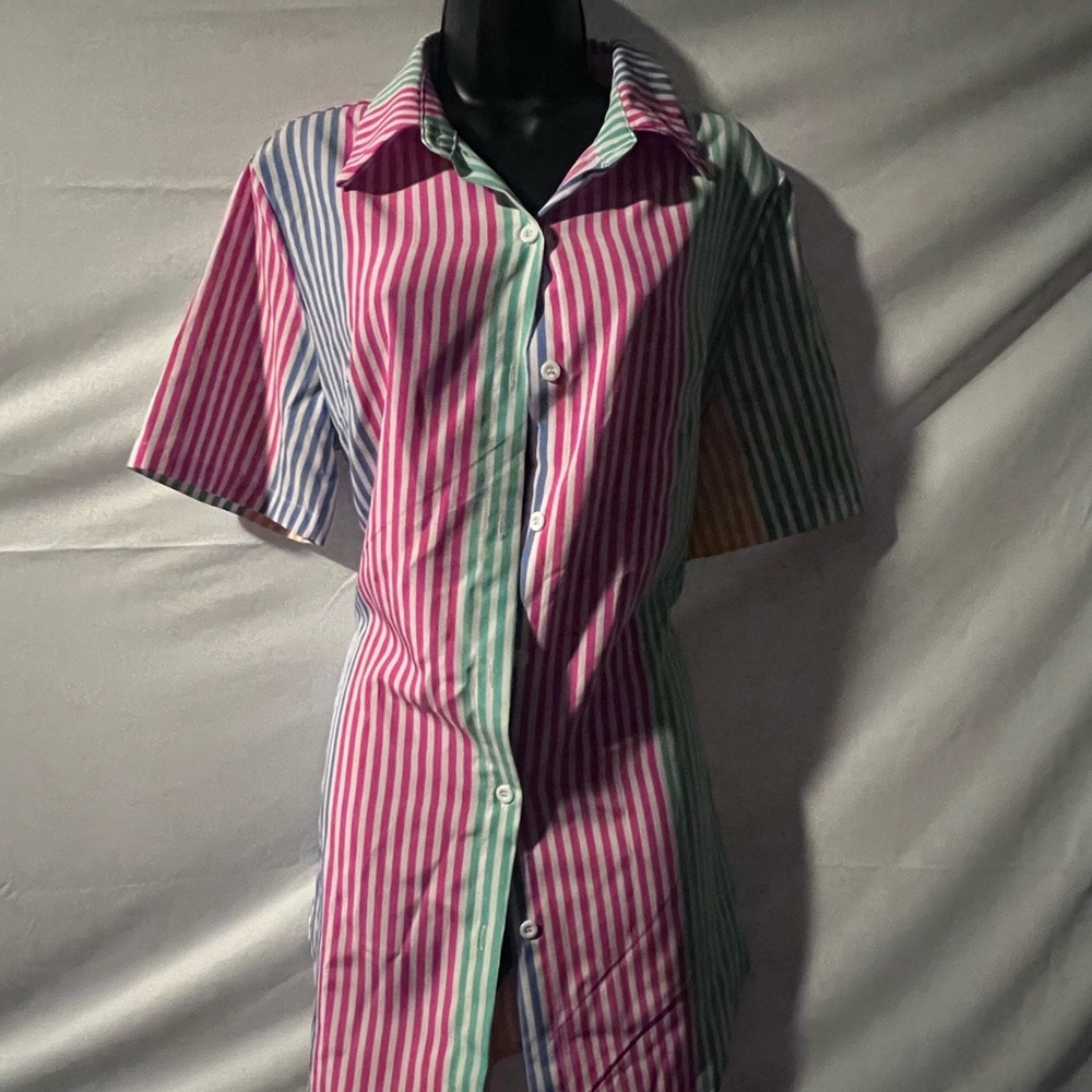 Striped Multicolor Button-Up Shirt